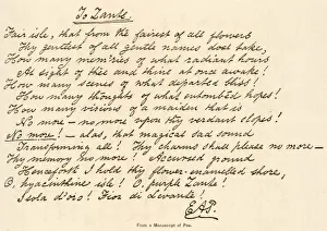 Impresiones de Un ejemplo de la escritura a mano de Edgar Allan Poe Edgar Allan Poe Imprime: Manuscrito de E.A.Poe