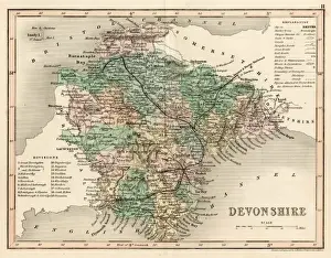 Historical Maps Of England Imprime: MAP / DEVON C1857