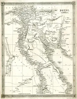 Impresiones de Mapa de Egipto. 1841 Mapa Imprime: Mapa de Egipto
