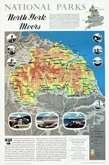 Yorkshire Del Norte Imprime: Carta de los Montes de Yorkshire del Norte