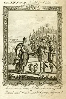 Old Testament Images Imprime: Melchizedek bringing forth bread and wine