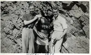 England Historical Landmarks Imprime: Model of the Devil at The Devils Hole, Greve de Lecq, Jerse