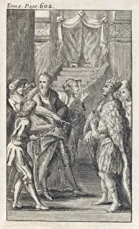 Mexican History Images Imprime: Montezuma in Chains