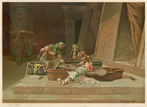 Egyptian Mythology Art Imprime: Mummies Dicing