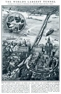 Túnel Imprime: Túnel conectando Liverpool con Birkenhead en 1926