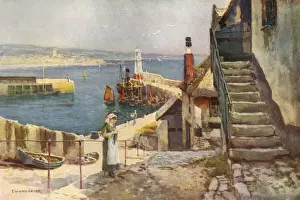 Early 20th Century Cornwall Imprime: Newlyn / Cornwall C1910