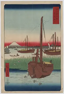 Vintage Japanese Artwork Imprime: Offing of Tsukuda in the eastern capital