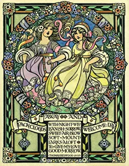 Art Nouveau Style Illustrations Imprime: Pack clouds away