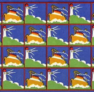 Vintage Book Cover Art Imprime: A pattern of ships