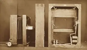 Old Camera Technology Imprime: A photographing camera and back of electro-shutter