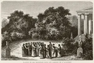 Ancient Greek Philosopher Images Imprime: Plato with Disciples