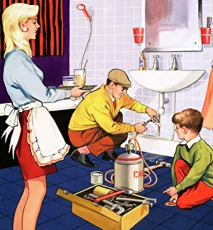 Plumber At Work Imprime: The Plumber