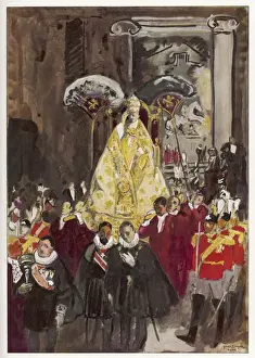 Pope Pius XI Imprime: Pope in Procession