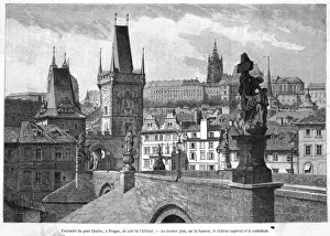 Charles Bridge View Imprime: Prague Rooftops