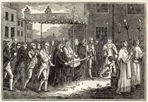 Roman Catholic Procession Imprime: Procession of the Host 1820