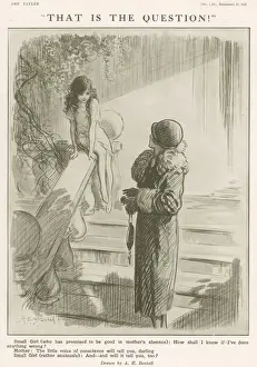 Mother Daughter Relationship Art Imprime: That is the question! By A. E. Bestall