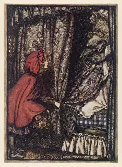 Lobo Rojo Imprime: Wolf en la cama de Rackham