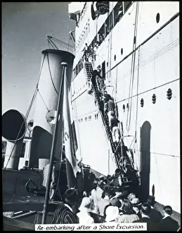 Re-embarcando un buque de la línea Union Castle.