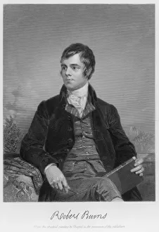 Impresiones de Poeta escocés ROBERT BURNS con su firma de autor Robert Burns Imprime: Roberto Burnes