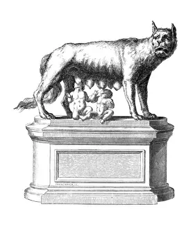 Romulus And Remus Imprime: Romulus & Remus & Wolf
