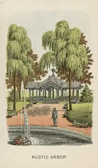 Vintage Garden Decor Imprime: Rustic arbor