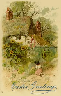 Sussex Countryside Scene Imprime: Rustic cottage