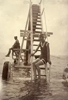 Vintage Diving Equipment Imprime: Seaside Diving Machine