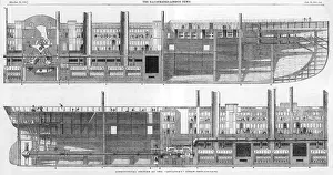 Isambard Kingdom Brunel Designs Imprime: Section of Great Eastern