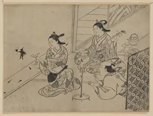 Woodblock Prints Japan Imprime: Shadow puppets