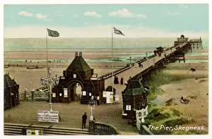 Impresiones de Skegness, Lincolnshire: el muelle a baja maraña Lincolnshire Imprime: Skegness/Pirámide del año 1910