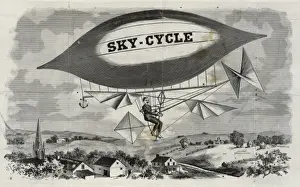 Vintage Flying Machine Imprime: Sky-cycle
