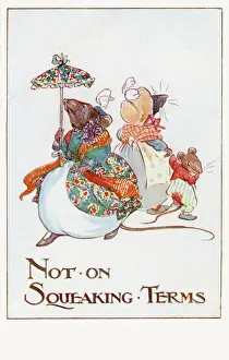 Vintage Postcards Imprime: Not on squeaking terms