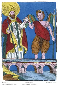 Good V Evil Art Imprime: St Cado and the Devil