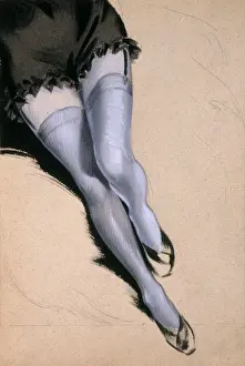 Vintage Lingerie Models Imprime: Stockinged legs by David Wright