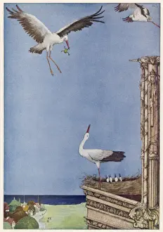 Folklore Inspired Artwork Imprime: The Storks