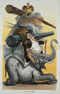 Republican Elephant Cartoon Imprime: The last straw
