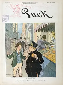Vintage City Street Scene Imprime: A strong tip