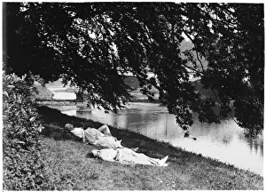 River Dart Landscape Imprime: Sunbathing by the Dart