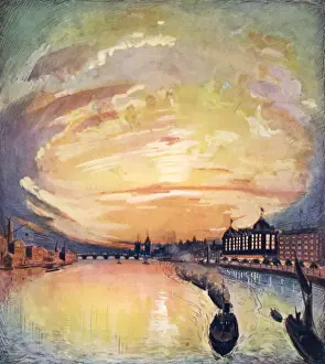 Waterloo Bridge Imprime: Thames at Eventide