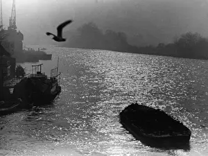 Vintage London Skyline Imprime: Thames Sunset