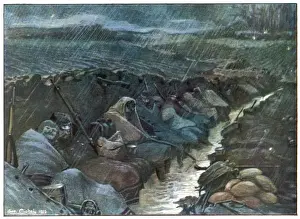 World War I Trenches Imprime: Trenches under Rain