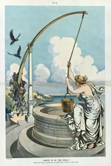 Vintage Cartoon Illustration Imprime: Truth is in the well