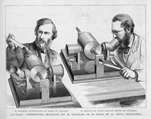 Royal Institution London Imprime: Trying the Phonograph