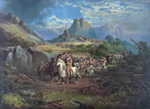 Vintage Native American Art Imprime: On the war path