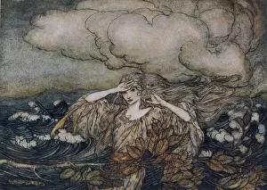 Historical Female Figure Imprime: Wind & Waves Rackham