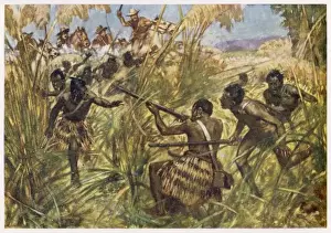 19th Century Warfare Imprime: Witchell / Maori Attack