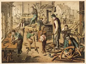 Woodworking Industry Imprime: Workshop of a cartwright