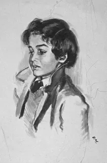 David Wright Artist Imprime: Young boy by David Wright