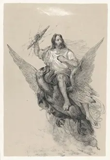 Ancient Greek Art Prints Imprime: Zeus on his eagle with thunderbolt in hand