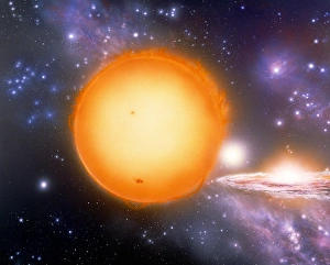 Cosmology Images Imprime: Artists impression of the evolution of the sun